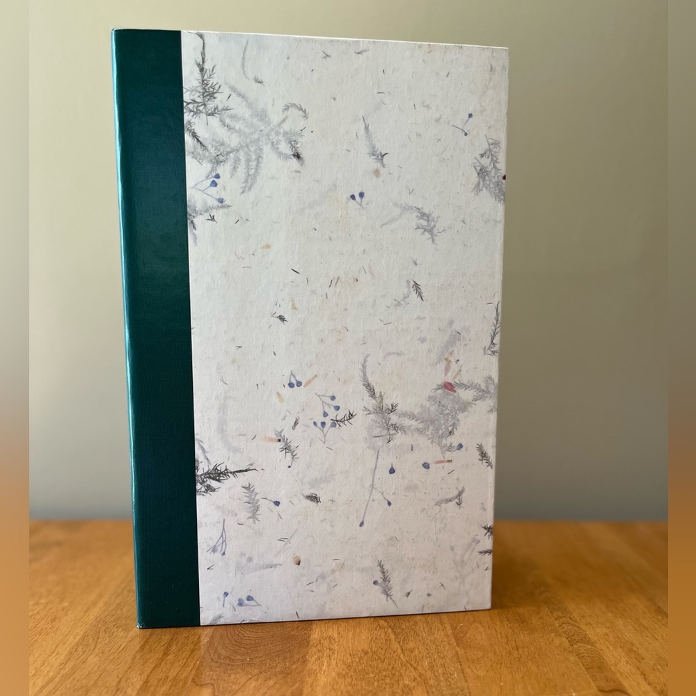 Floral Patterned 3 Ring Photo Album with Green Spine